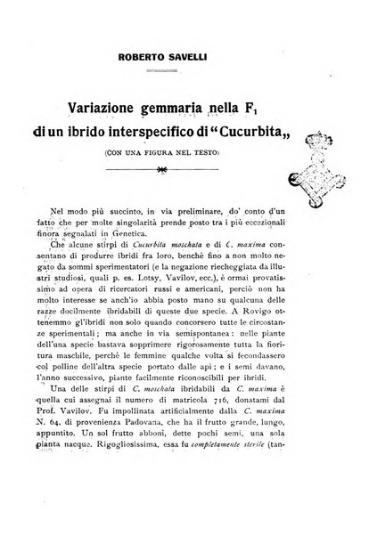 Archivio botanico per la sistematica, fitogeografia e genetica (storica e sperimentale) e Bollettino dell'Istituto botanico della R. Università di Modena