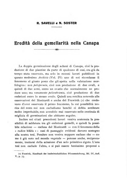 Archivio botanico per la sistematica, fitogeografia e genetica (storica e sperimentale) e Bollettino dell'Istituto botanico della R. Università di Modena