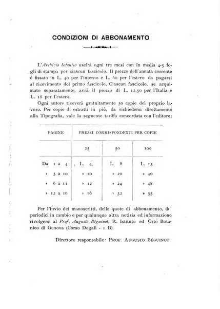 Archivio botanico per la sistematica, fitogeografia e genetica (storica e sperimentale) e Bollettino dell'Istituto botanico della R. Università di Modena