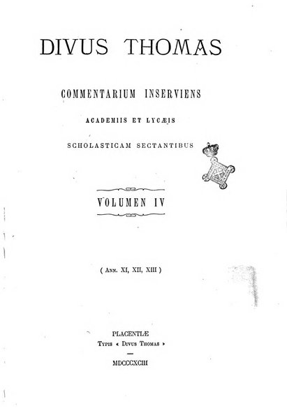 Divus Thomas commentarium academiis et lycaeis scholasticam sectantibus inserviens