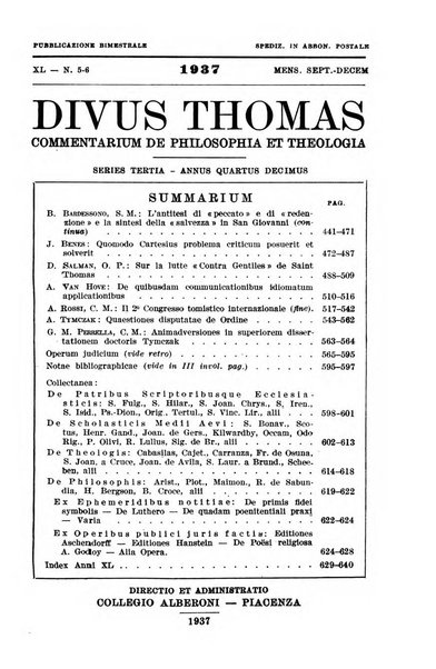 Divus Thomas commentarium academiis et lycaeis scholasticam sectantibus inserviens