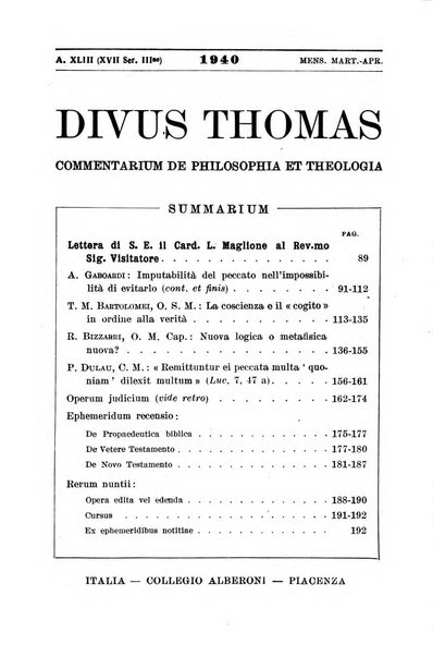 Divus Thomas commentarium academiis et lycaeis scholasticam sectantibus inserviens