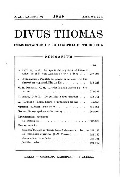 Divus Thomas commentarium academiis et lycaeis scholasticam sectantibus inserviens