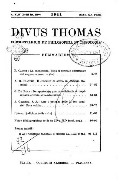 Divus Thomas commentarium academiis et lycaeis scholasticam sectantibus inserviens