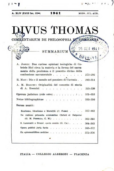 Divus Thomas commentarium academiis et lycaeis scholasticam sectantibus inserviens