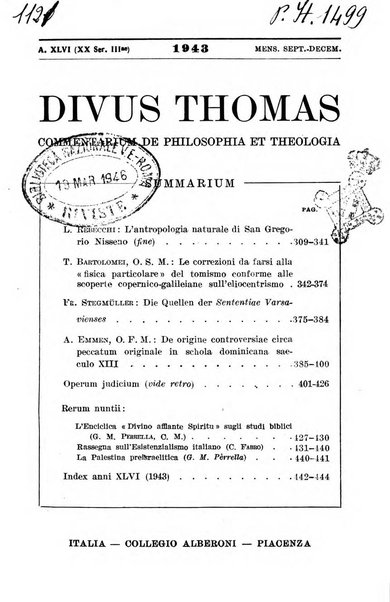 Divus Thomas commentarium academiis et lycaeis scholasticam sectantibus inserviens