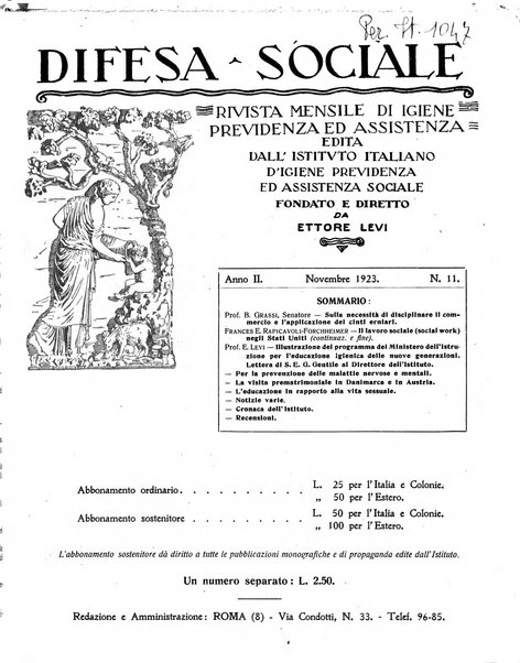 Difesa sociale rivista di igiene, previdenza ed assistenza