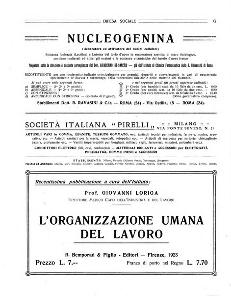 Difesa sociale rivista di igiene, previdenza ed assistenza