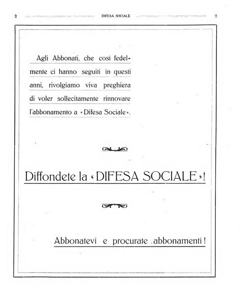 Difesa sociale rivista di igiene, previdenza ed assistenza