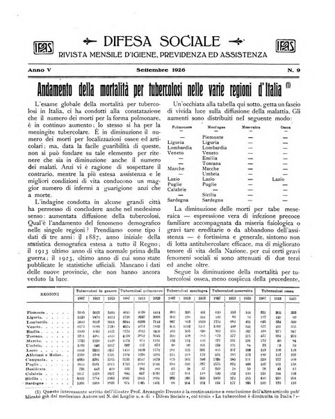 Difesa sociale rivista di igiene, previdenza ed assistenza