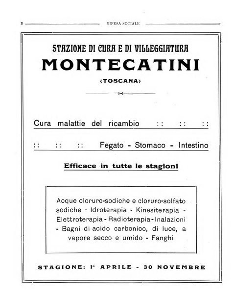 Difesa sociale rivista di igiene, previdenza ed assistenza