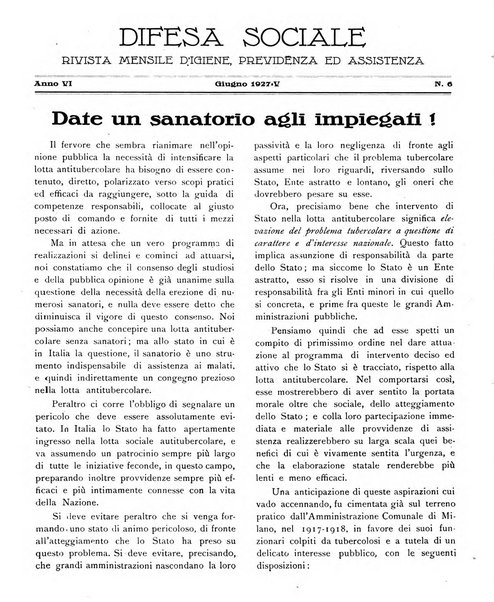 Difesa sociale rivista di igiene, previdenza ed assistenza