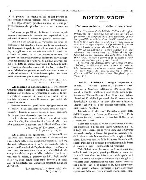 Difesa sociale rivista di igiene, previdenza ed assistenza