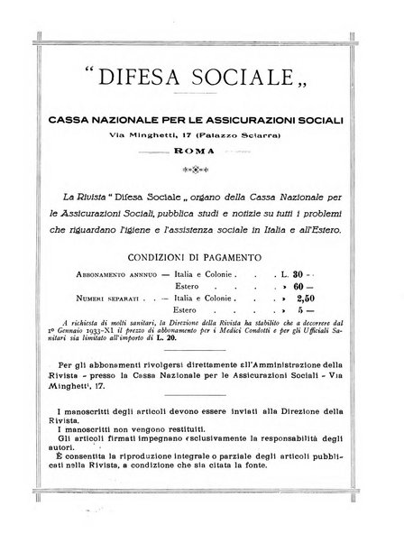 Difesa sociale rivista di igiene, previdenza ed assistenza