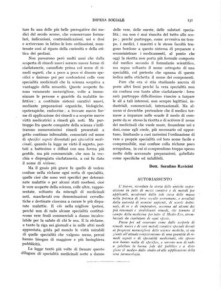 Difesa sociale rivista di igiene, previdenza ed assistenza