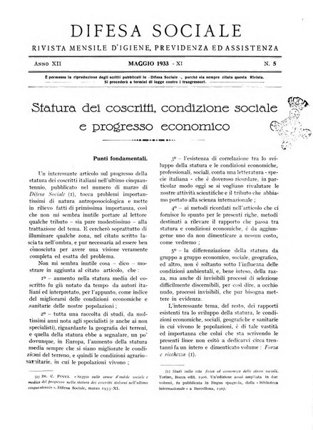 Difesa sociale rivista di igiene, previdenza ed assistenza