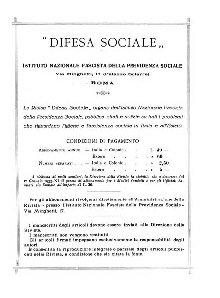 Difesa sociale rivista di igiene, previdenza ed assistenza