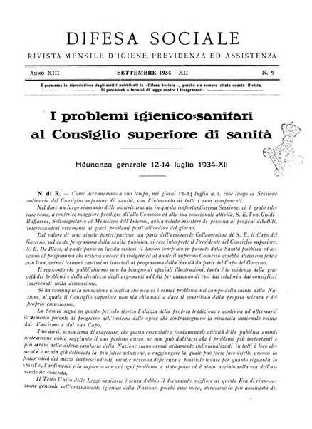 Difesa sociale rivista di igiene, previdenza ed assistenza