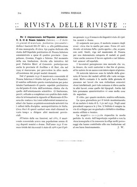 Difesa sociale rivista di igiene, previdenza ed assistenza