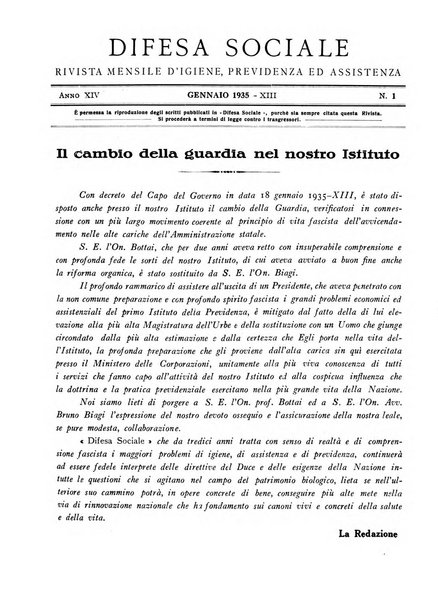 Difesa sociale rivista di igiene, previdenza ed assistenza