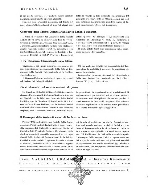 Difesa sociale rivista di igiene, previdenza ed assistenza