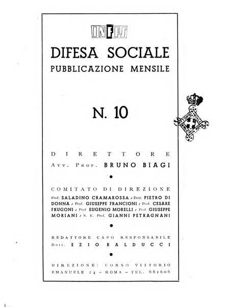 Difesa sociale rivista di igiene, previdenza ed assistenza