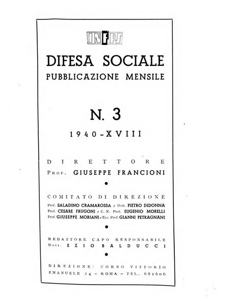 Difesa sociale rivista di igiene, previdenza ed assistenza