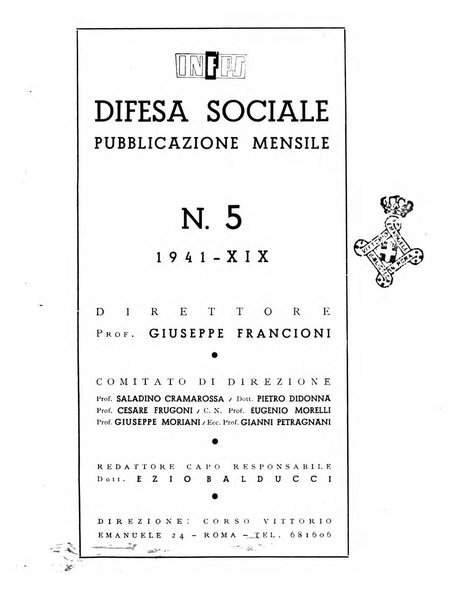 Difesa sociale rivista di igiene, previdenza ed assistenza