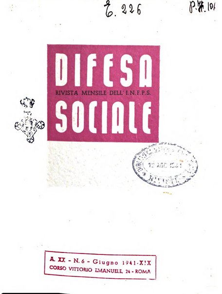 Difesa sociale rivista di igiene, previdenza ed assistenza