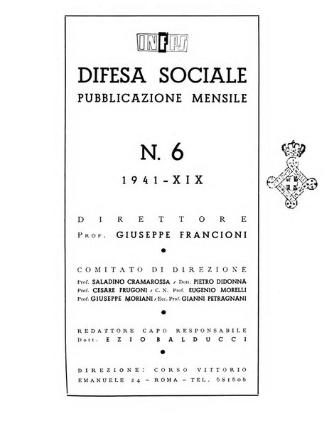 Difesa sociale rivista di igiene, previdenza ed assistenza