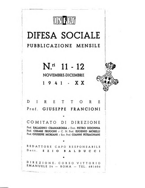 Difesa sociale rivista di igiene, previdenza ed assistenza