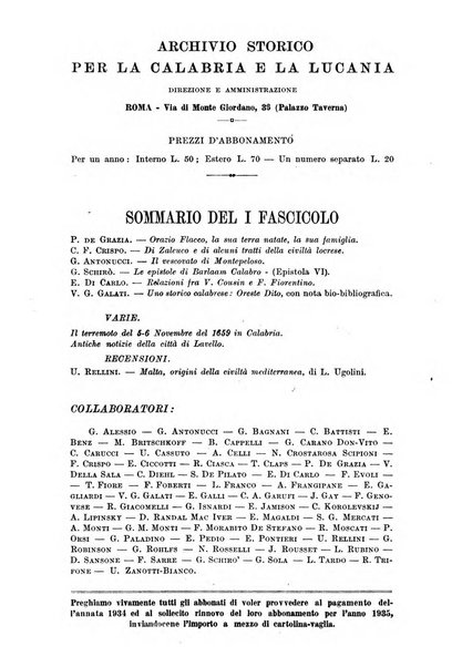 Archivio storico per la Calabria e la Lucania