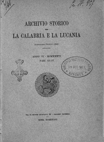 Archivio storico per la Calabria e la Lucania