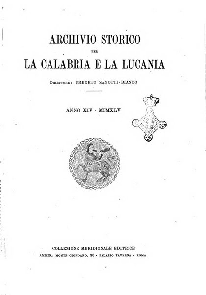 Archivio storico per la Calabria e la Lucania