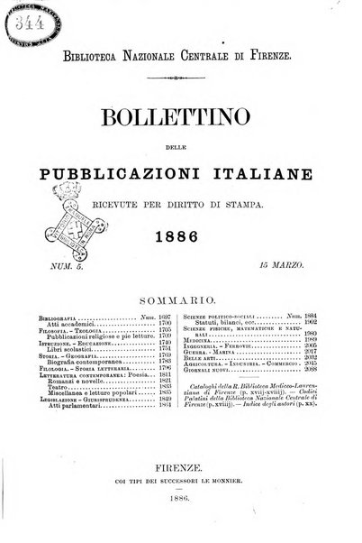 Bollettino delle pubblicazioni italiane ricevute per diritto di stampa