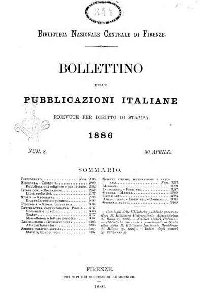 Bollettino delle pubblicazioni italiane ricevute per diritto di stampa