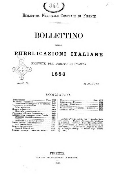 Bollettino delle pubblicazioni italiane ricevute per diritto di stampa