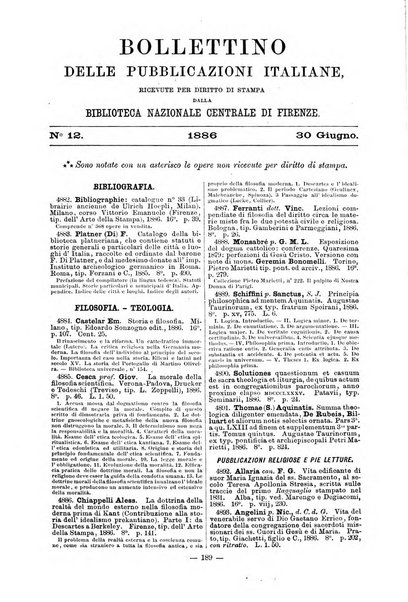 Bollettino delle pubblicazioni italiane ricevute per diritto di stampa