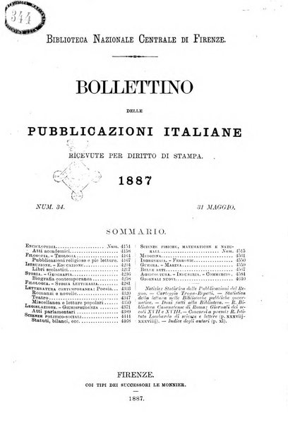 Bollettino delle pubblicazioni italiane ricevute per diritto di stampa