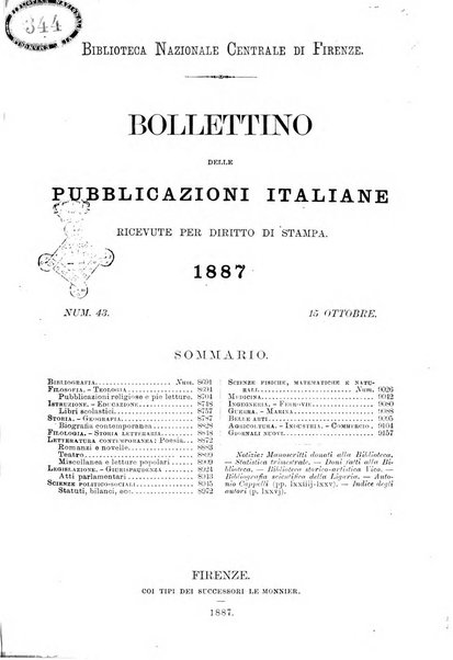 Bollettino delle pubblicazioni italiane ricevute per diritto di stampa