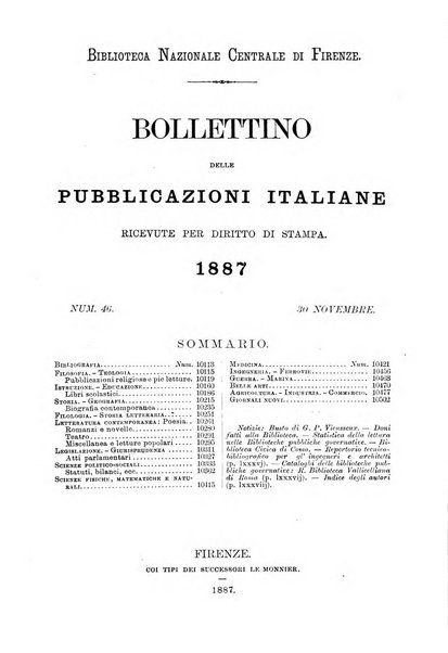 Bollettino delle pubblicazioni italiane ricevute per diritto di stampa