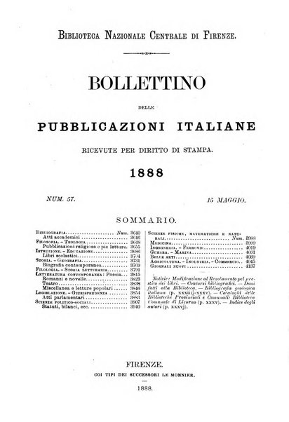 Bollettino delle pubblicazioni italiane ricevute per diritto di stampa