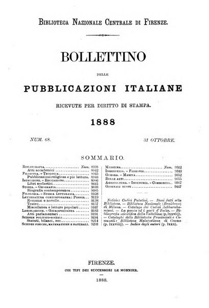 Bollettino delle pubblicazioni italiane ricevute per diritto di stampa