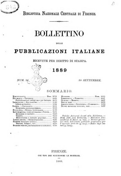 Bollettino delle pubblicazioni italiane ricevute per diritto di stampa