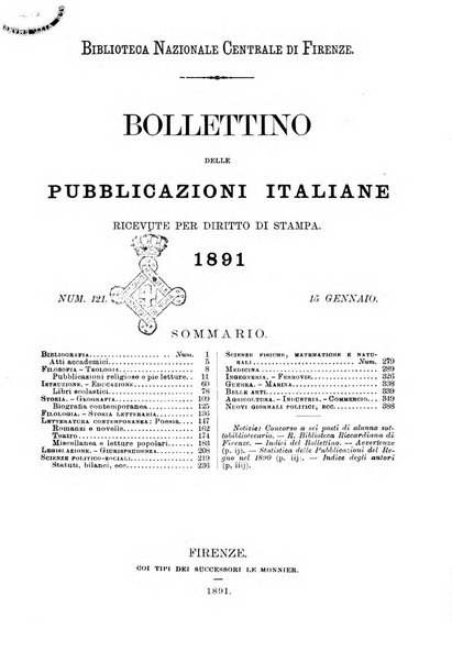 Bollettino delle pubblicazioni italiane ricevute per diritto di stampa