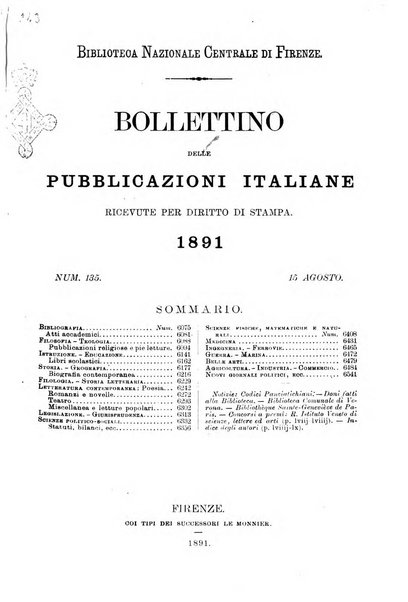 Bollettino delle pubblicazioni italiane ricevute per diritto di stampa