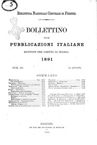 Bollettino delle pubblicazioni italiane ricevute per diritto di stampa