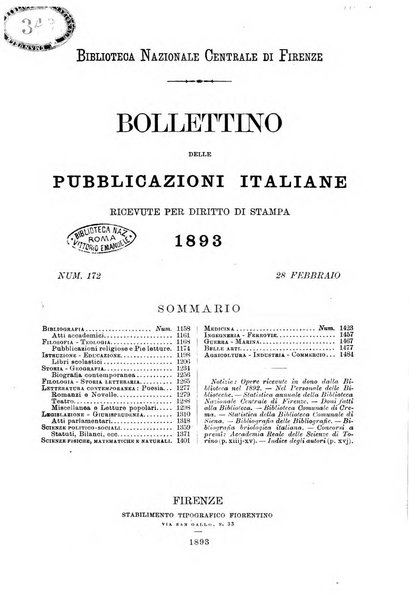 Bollettino delle pubblicazioni italiane ricevute per diritto di stampa