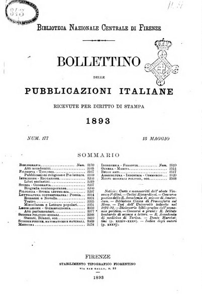 Bollettino delle pubblicazioni italiane ricevute per diritto di stampa