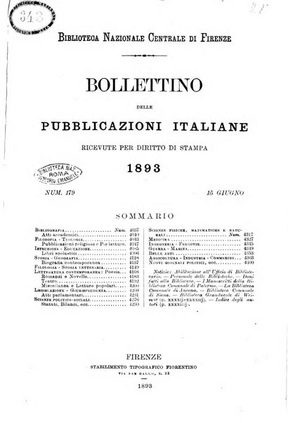 Bollettino delle pubblicazioni italiane ricevute per diritto di stampa